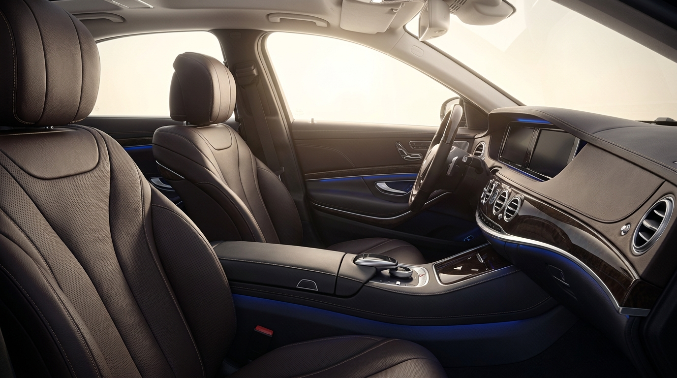 Pristine detailed luxury car interior